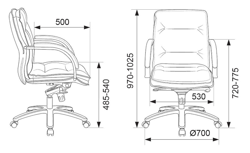 Кресло Бюрократ T-9927SL-LOW/CHOK (Office chair T-9927SL-LOW light brown Leather Eichel leather low back cross metal хром) артикул 263427Si-1 фото 7