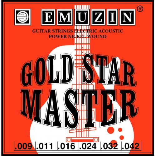 Струны для электрогитары Emuzin Gold Star Master 6ГСМ-02 9-42 артикул 291281Si-1