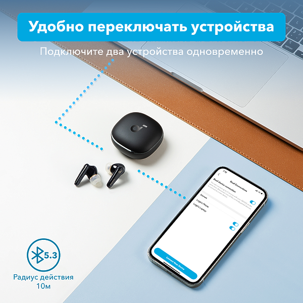 Наушники Soundcore Liberty 4 A3953 Midnight Black артикул 285023Si-1 фото 8