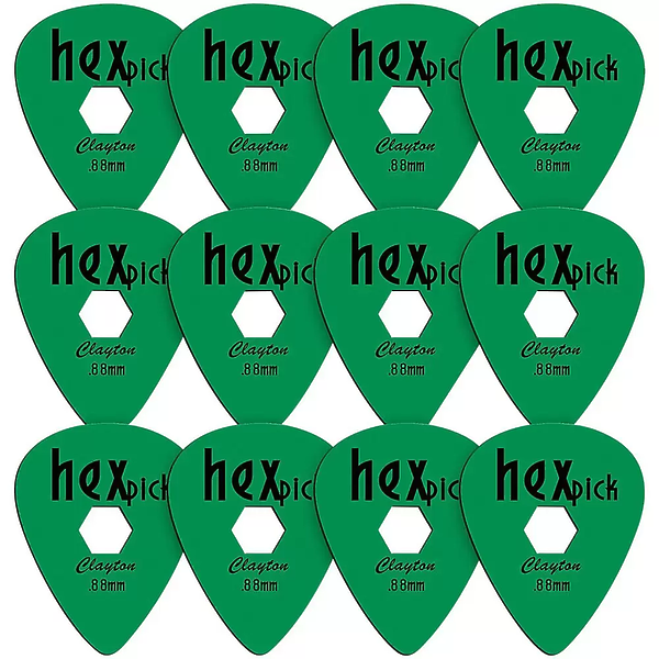 Медиаторы CLAYTON HX88/12 - 0.88 mm HEXpick стандартные 12 шт артикул 290740Si-1