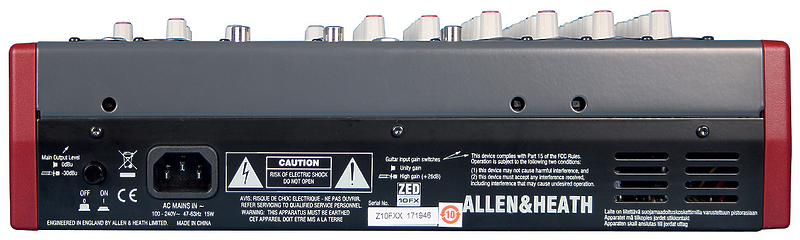 Микшер Allen&Heath ZED10FX артикул 106502Si-1 фото 3