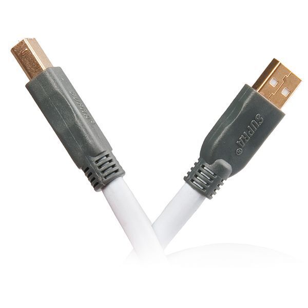 USB кабель Supra USB 2.0 A-B 0.7m (Ice Blue) артикул 112690Si-1