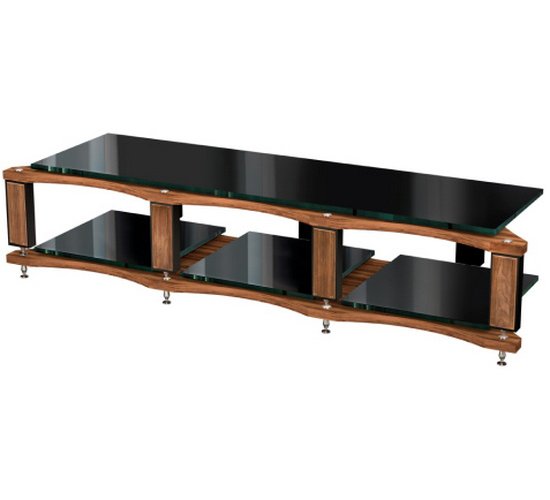 Стойка под аппаратуру VOXmodule S-003 Maggiore (уровни 2, shelf carbon, graphite glass, legs black moire, plugs gold) артикул 238010Si-1