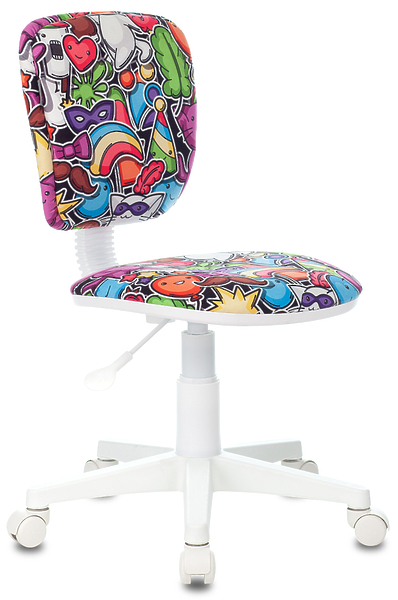 Кресло Бюрократ CH-W204NX/MASKARAD (Children chair CH-W204NX multicolor masquerade cross plastic plastik белый) артикул 263329Si-1