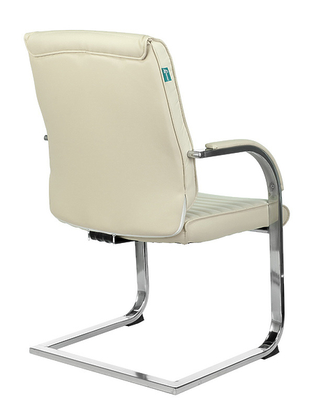 Кресло Бюрократ T-8010N-LOW-V/IVORY (Office chair T-8010N-LOW-V ivory OR-10 eco.leather low back runners metal хром) артикул 263470Si-1 фото 5