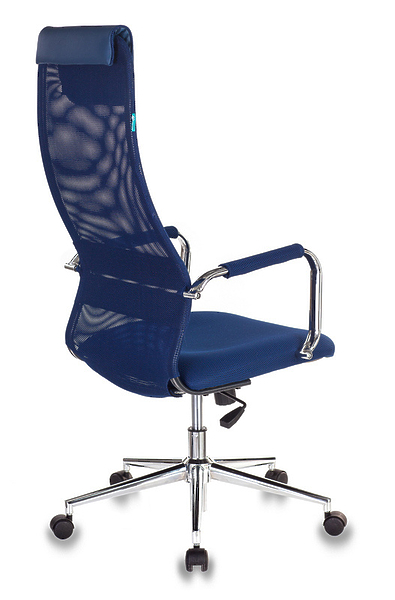 Кресло Бюрократ KB-9N/DB/TW-10N (Office chair KB-9N blue TW-05N TW-10N mesh/fabric headrest cross metal хром) артикул 263242Si-1 фото 5