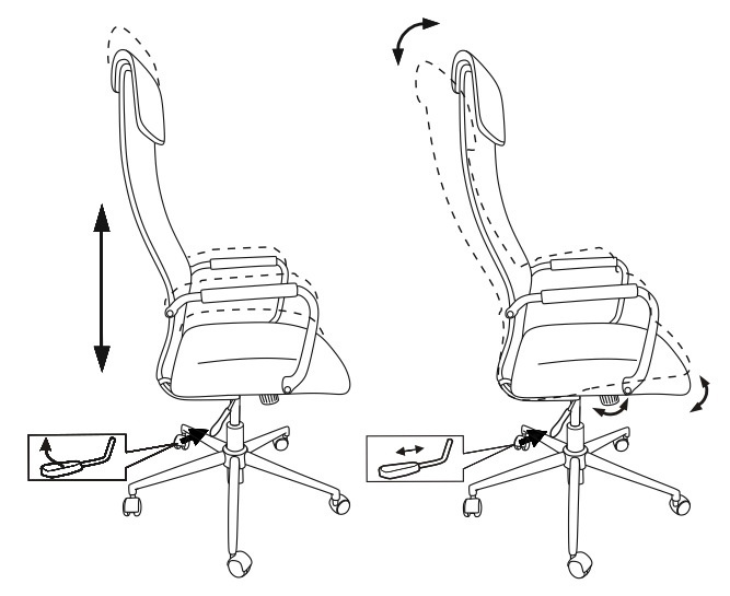 Кресло Бюрократ KB-9N/ECO/BLACK (Office chair KB-9N/ECO black eco.leather headrest cross metal хром) артикул 263293Si-1 фото 7
