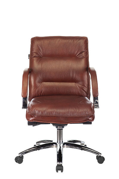 Кресло Бюрократ T-9927SL-LOW/CHOK (Office chair T-9927SL-LOW light brown Leather Eichel leather low back cross metal хром) артикул 263427Si-1 фото 3