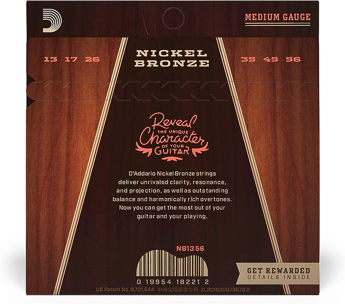 Струны D'Addario NB1356 Nickel Bronze Acoustic, Medium артикул 274161Si-1 фото 3