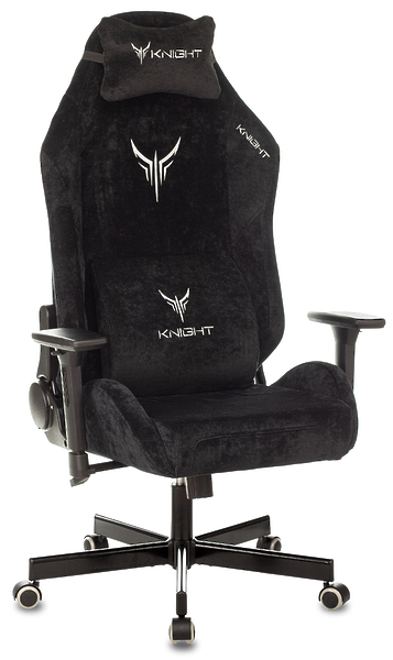 Кресло Knight N1 BLACK (Game chair Knight N1 Fabric black Light-20 headrest cross metal) артикул 263303Si-1