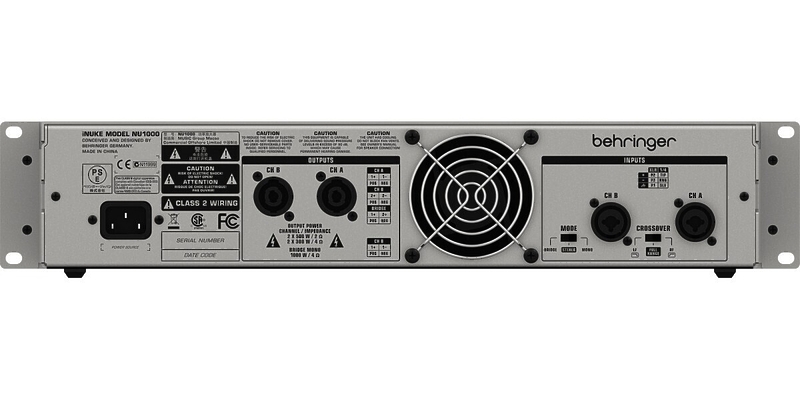 Усилитель мощности Behringer NU1000 артикул 121810Si-1 фото 3