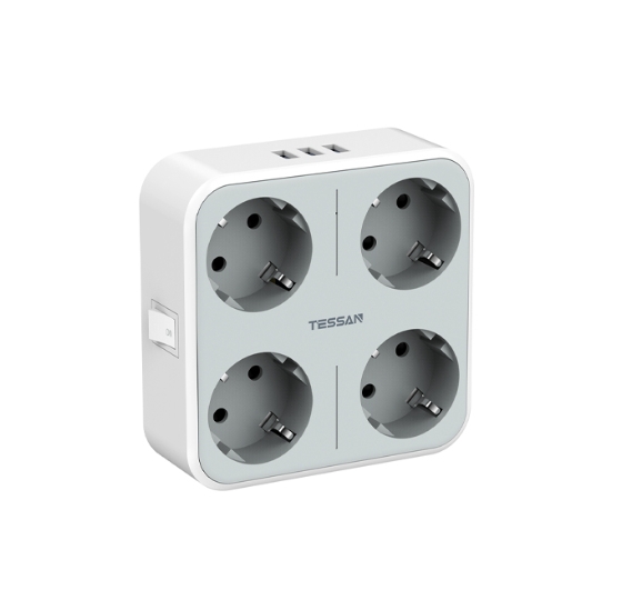 Сетевой фильтр Tessan TS-302-DE grey артикул 264768Si-1