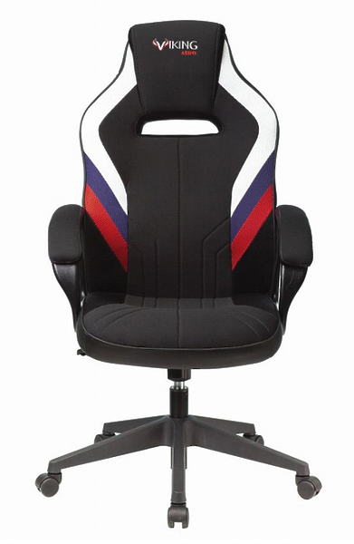 Кресло Zombie VIKING 3 AERO RUS (Game chair VIKING 3 AERO white/blue/red seatblack textile/eco.leather cross plastic) артикул 263451Si-1 фото 3