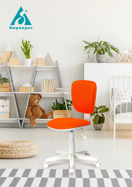 Кресло Бюрократ CH-W204NX/26-31 (Children chair CH-W204NX pink 26-31 cross plastic plastik белый) артикул 263342Si-1 фото 6