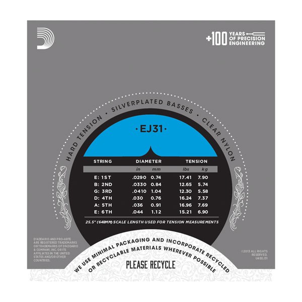 Струны D'Addario EJ31 PRO-ART? RECTIFIED TREBLES, HARD TENSION артикул 274048Si-1 фото 4