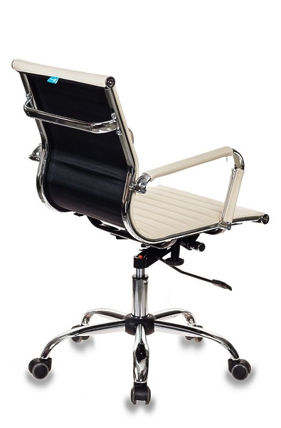 Кресло Бюрократ CH-883-LOW/IVORY (Office chair CH-883-LOW ivory eco.leather low back cross metal хром) артикул 263395Si-1 фото 5