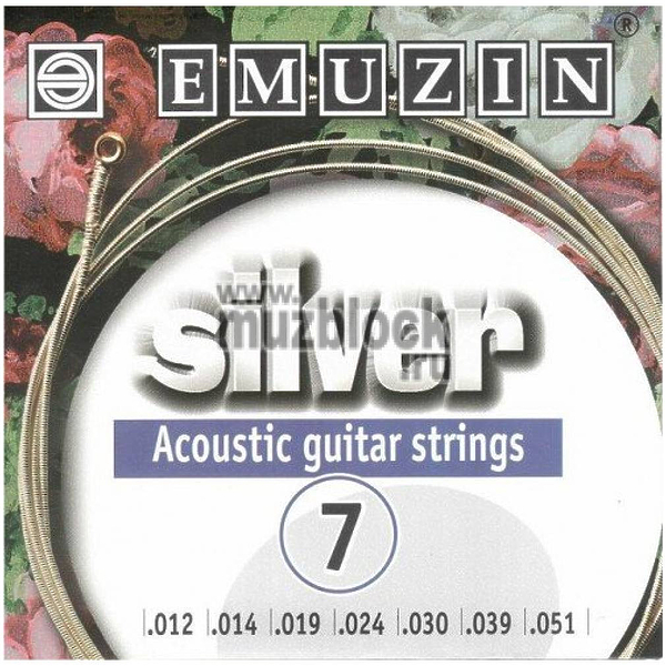 Струны для семиструнной акустической гитары Emuzin SILVER 7А222 артикул 291095Si-1