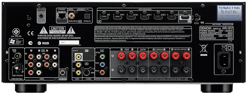 AV Ресивер Denon AVR-1912 black артикул 389259FV-1 фото 4
