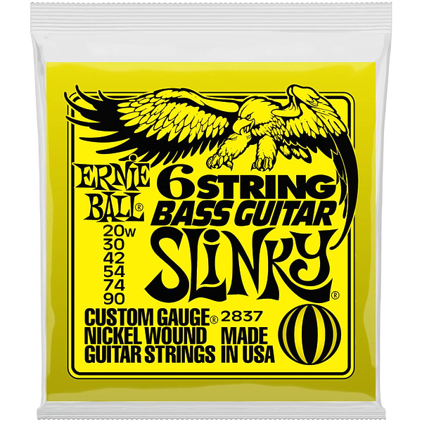 Струны для шестиструнной бас-гитары Ernie Ball 2837 Nickel Wound Bass Short Scale Slinky Bass артикул 291164Si-1