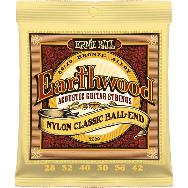 Струны для классической гитары Ernie Ball Earthwood 80/20 2069 артикул 291036Si-1