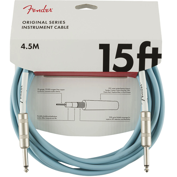 Инструментальный кабель FENDER 15' OR INST CABLE DBL артикул 221982Si-1