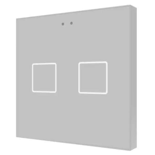 Сенсорный выключатель KNX Zennio Flat 2 V2, 2-кнопочный, произвольная графика артикул 245231Si-1