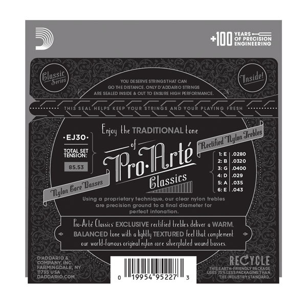 Струны D'Addario EJ30 PRO-ART? RECTIFIED TREBLES, NORMAL TENSION артикул 273672Si-1 фото 4