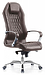 Кресло Бюрократ AURA/BROWN (Office chair _Aura brown leather cross aluminum)