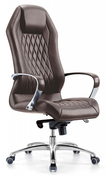 Кресло Бюрократ AURA/BROWN (Office chair _Aura brown leather cross aluminum) артикул 263465Si-1