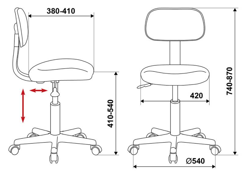 Кресло Бюрократ CH-1201NX/CHERRY (Office chair CH-1201NX cherry 15-11 cross plastic) артикул 263326Si-1 фото 6