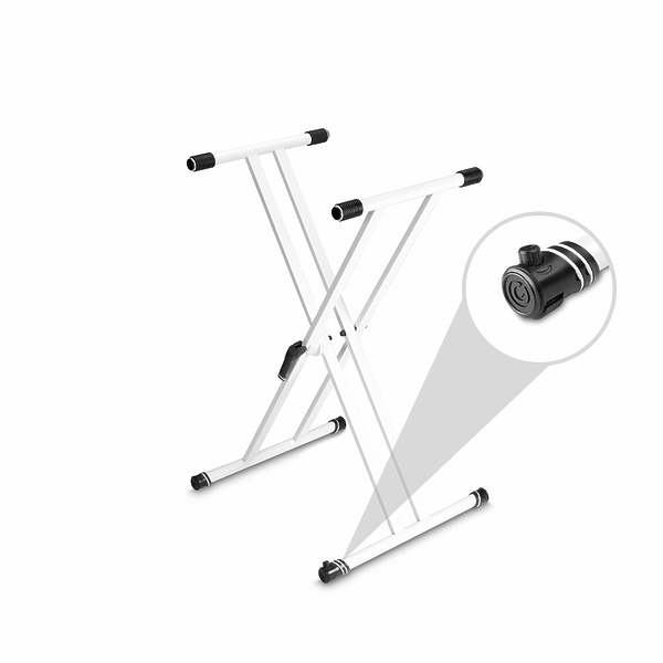 Белая стойка для клавишных инструментов X-образная с двойным каркасом Gravity KSX 2 W артикул 208563Si-1 фото 3