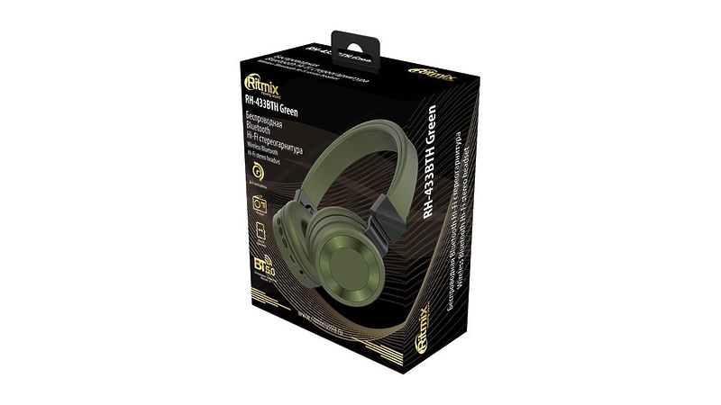 Беспроводные наушники Ritmix RH-433BTH Green артикул 233101Si-1 фото 5