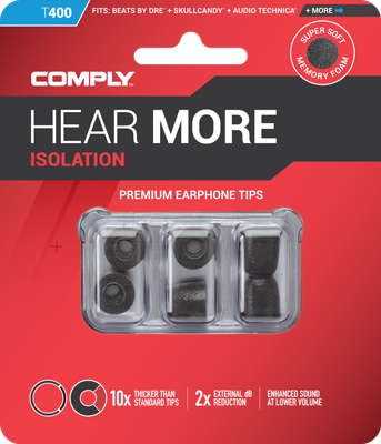 Амбушюры Comply T-400 Black Medium (3 пары) артикул 130780Si-1 фото 3
