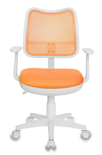 Кресло Бюрократ CH-W797/OR/TW-96-1 (Children chair Ch-W797 orange seatorange TW-96-1 mesh/fabric cross plastic plastik белый) артикул 263207Si-1 фото 4