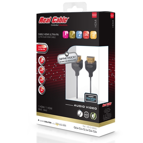 Кабель межблочный видео Real Cable HD-E-NANO 1.0m артикул 105373FV-1