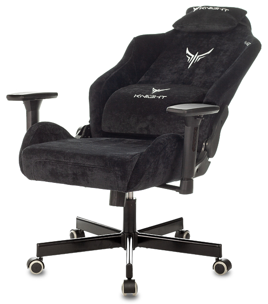 Кресло Knight N1 BLACK (Game chair Knight N1 Fabric black Light-20 headrest cross metal) артикул 263303Si-1 фото 14