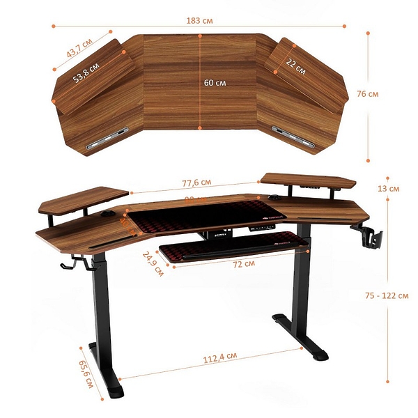 Стол игровой EUREKA ERK-ED71-WN артикул 299202Si-1 фото 3