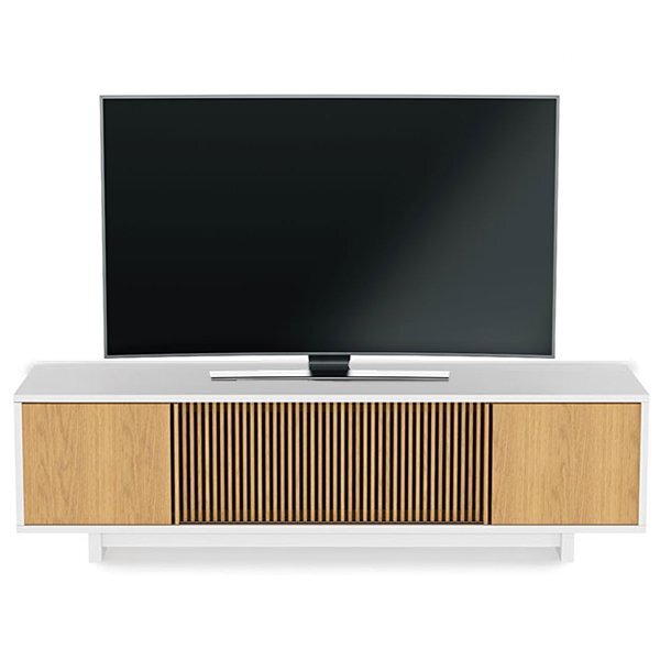 Тумба для телевизора BDI Vertica 8559 Satin White & White Oak артикул 139386Si-1