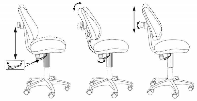 Кресло Бюрократ KD-4/COSMOS (Children chair KD-4 blue cosmos cross plastic) артикул 263298Si-1 фото 5