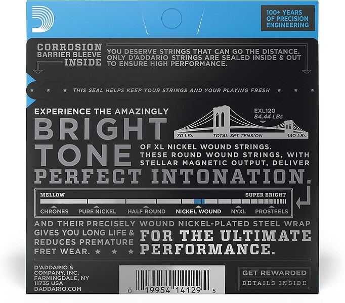 Струны D'Addario EXL120 NICKEL WOUND SUPER LIGHT 9-42 . артикул 274005Si-1 фото 3