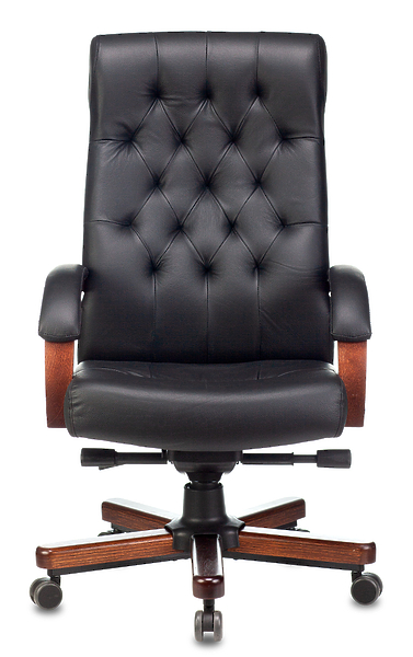 Кресло Бюрократ T-9928WALNUT/BLACK (Office chair T-9928WALNUT black leather cross metal/wood) артикул 263462Si-1 фото 4