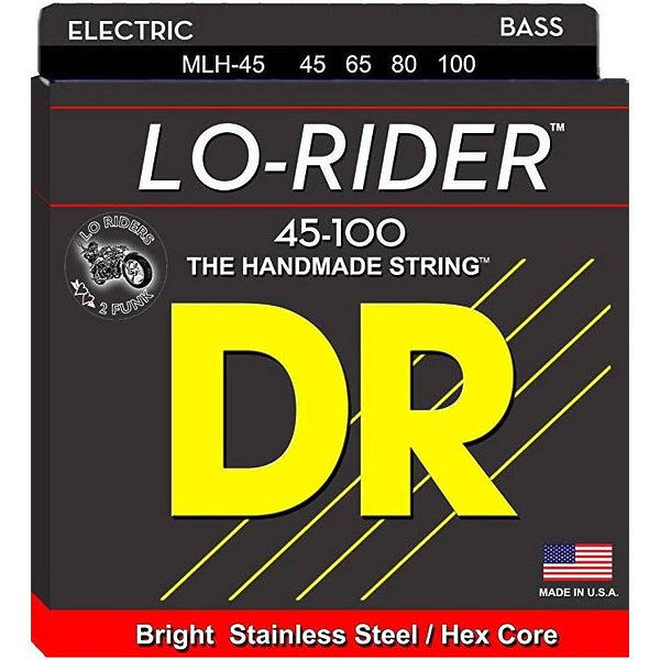 Струны для бас-гитары DR MLH-45 Lo-Rider Light 45-100 Medium артикул 291116Si-1