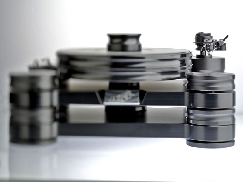 Стол винилового проигрывателя Transrotor DARK STAR REFERENCE с подготовкой под тонарм Rega, со стандартным блоком питания и прижимным диском артикул 240617Si-1