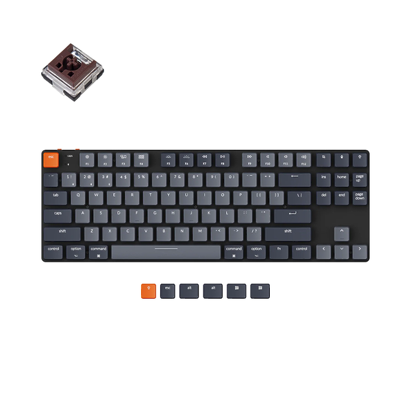 Беспроводная механическая ультратонкая клавиатура Keychron K1SE RGB Brown Switch артикул 275430Si-1