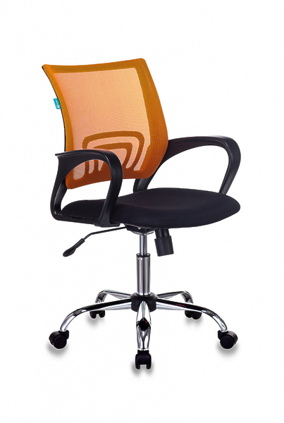Кресло Бюрократ CH-695N/SL/OR/BLACK (Office chair CH-695NSL orange TW-38-3 seatblack TW-11 cross metal хром) артикул 263424Si-1