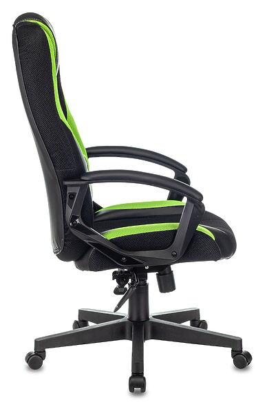 Кресло Zombie 9 GREEN (Game chair 9 black/l.green textile/eco.leather cross plastic) артикул 263245Si-1 фото 5