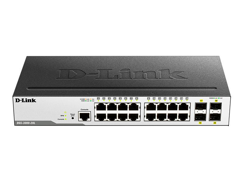 Коммутатор D-Link DGS-3000-20L/B1A артикул 303498Si-1
