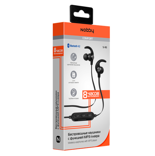 Наушники Nobby Comfort S-110 NBC-BH-42-68 черный артикул 220498Si-1 фото 3