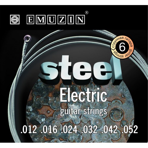Струны для электрогитары Emuzin Steel Electric 6s 12-52 артикул 291303Si-1