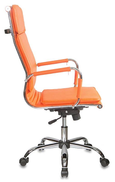Кресло Бюрократ CH-993/ORANGE (Office chair CH-993 orange eco.leather cross metal хром) артикул 263384Si-1 фото 4